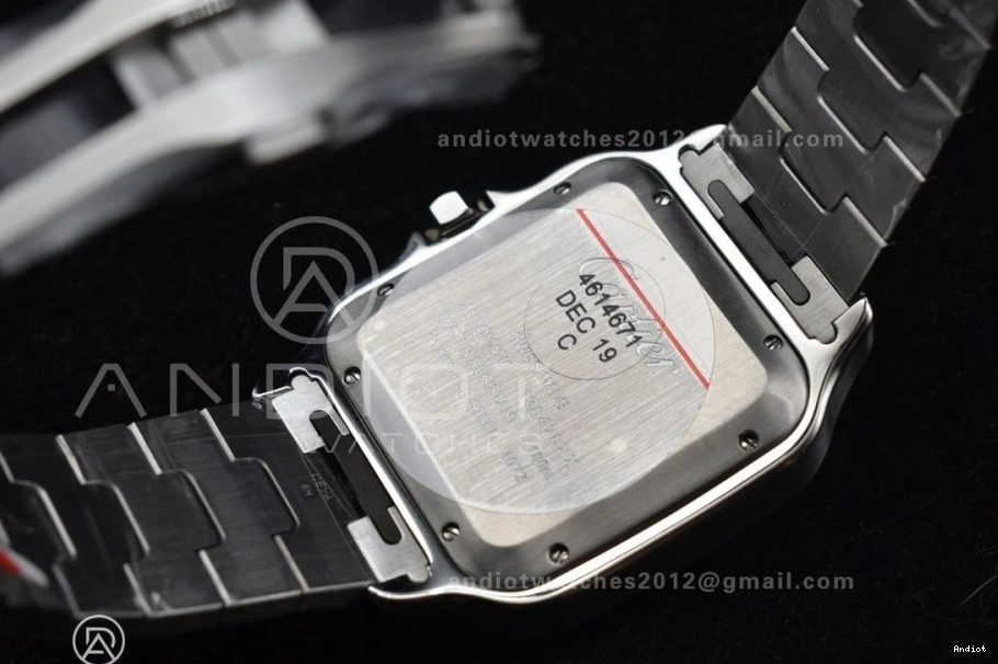 Bezel 9015 BVF Santos de SS 1:1 SS Gray Best Dial Edition Bracelet 40mm Black MIYOTA Cartier on 0303
